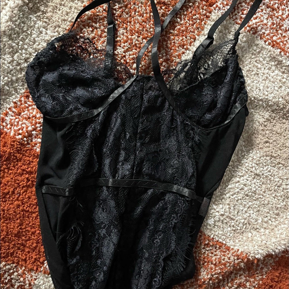 black lace teddy bodysuit
